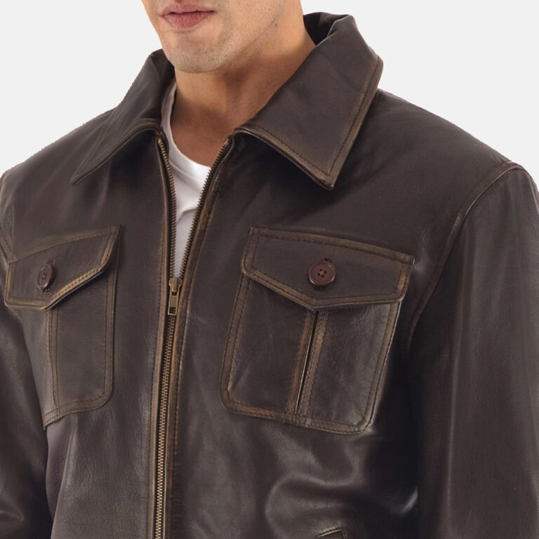 Mens Leather Air Force Bomber Jacket 4-1491402898788